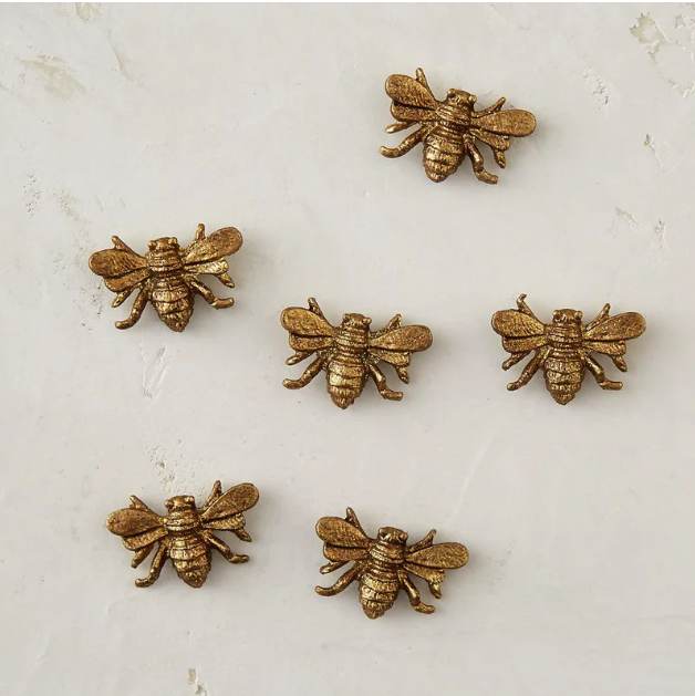Pewter Bee Magnets (Set of 6)